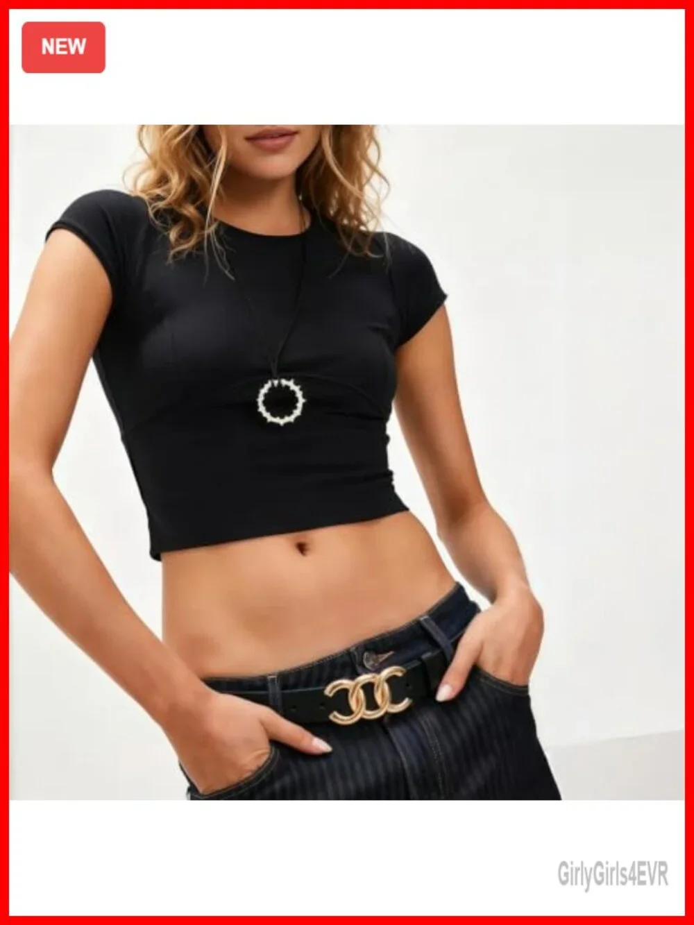Faux Leather Women Belt for Jeans Dress Gold Buckle